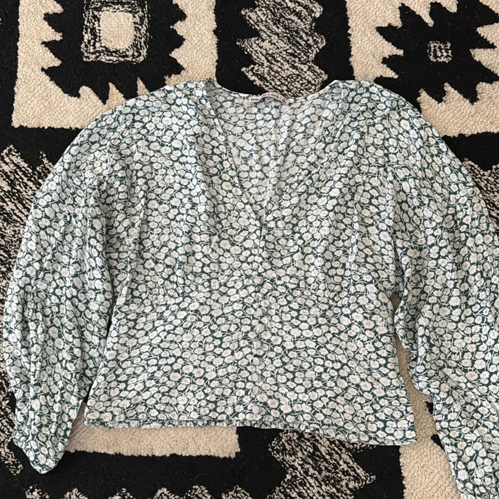 Abercrombie & Fitch Green Floral Blouse